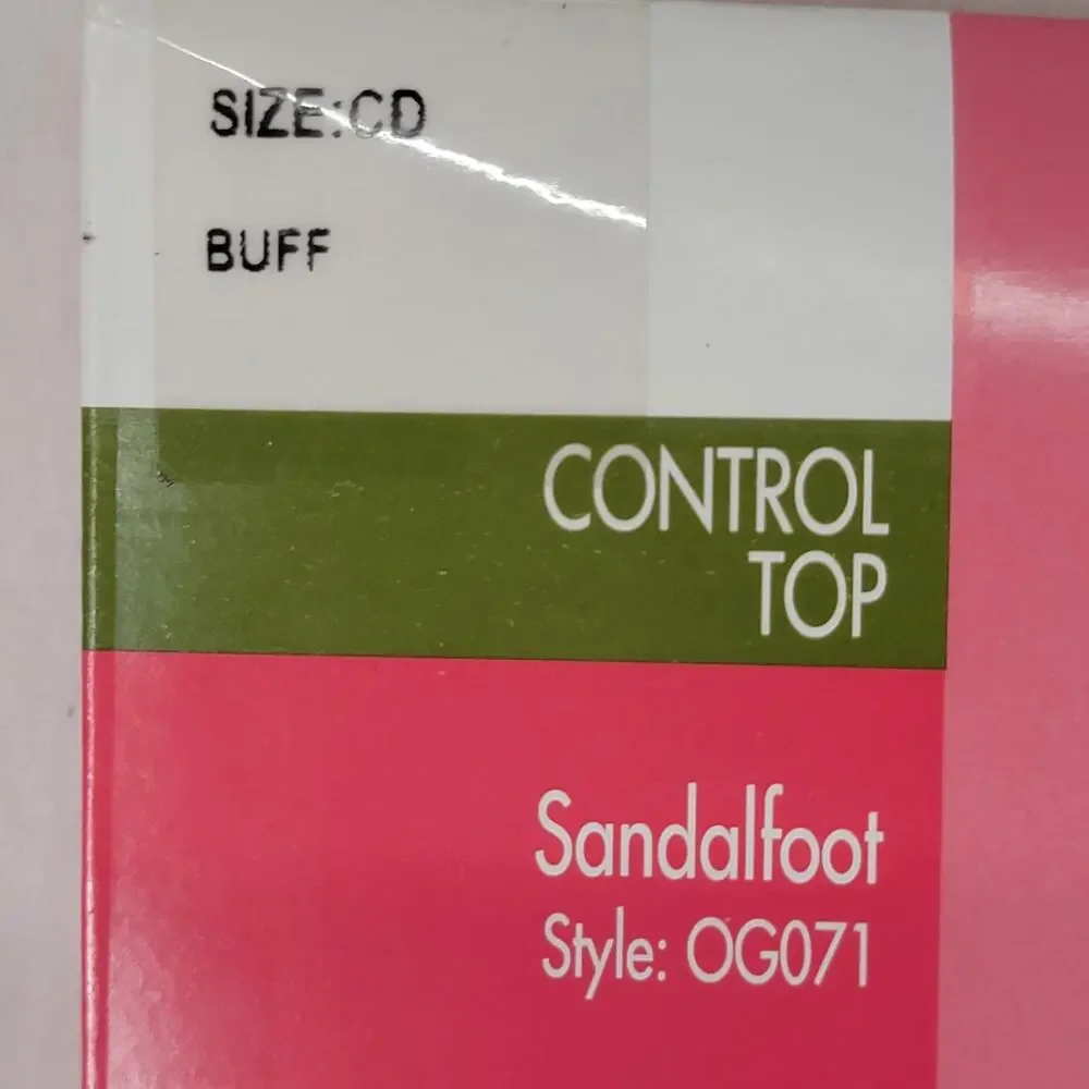 Hanes Silky Sheer Control Top Sandalfoot Hose - Size CD Buff NEW